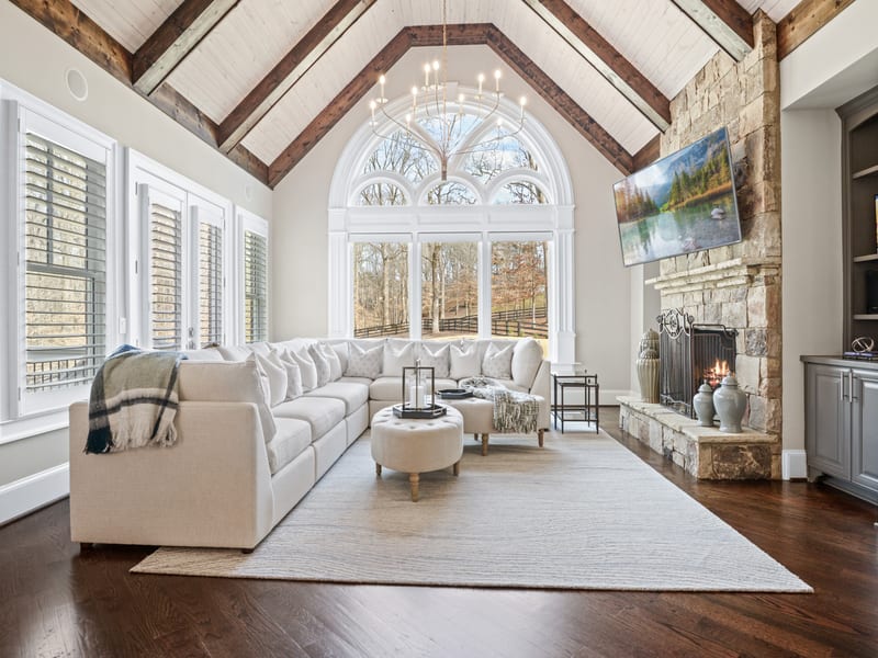 Luxury open concept great room interior