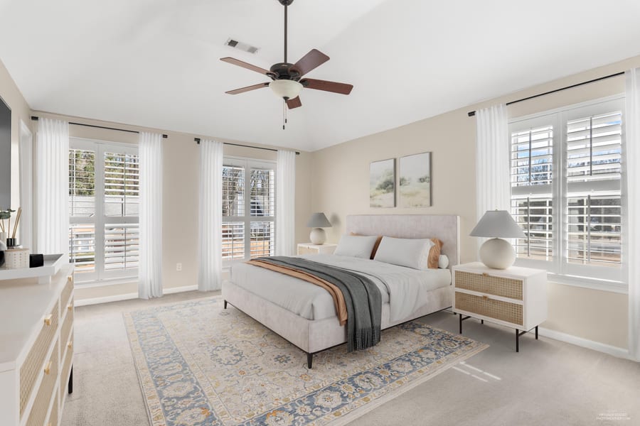 Virtually staged living room luxury home