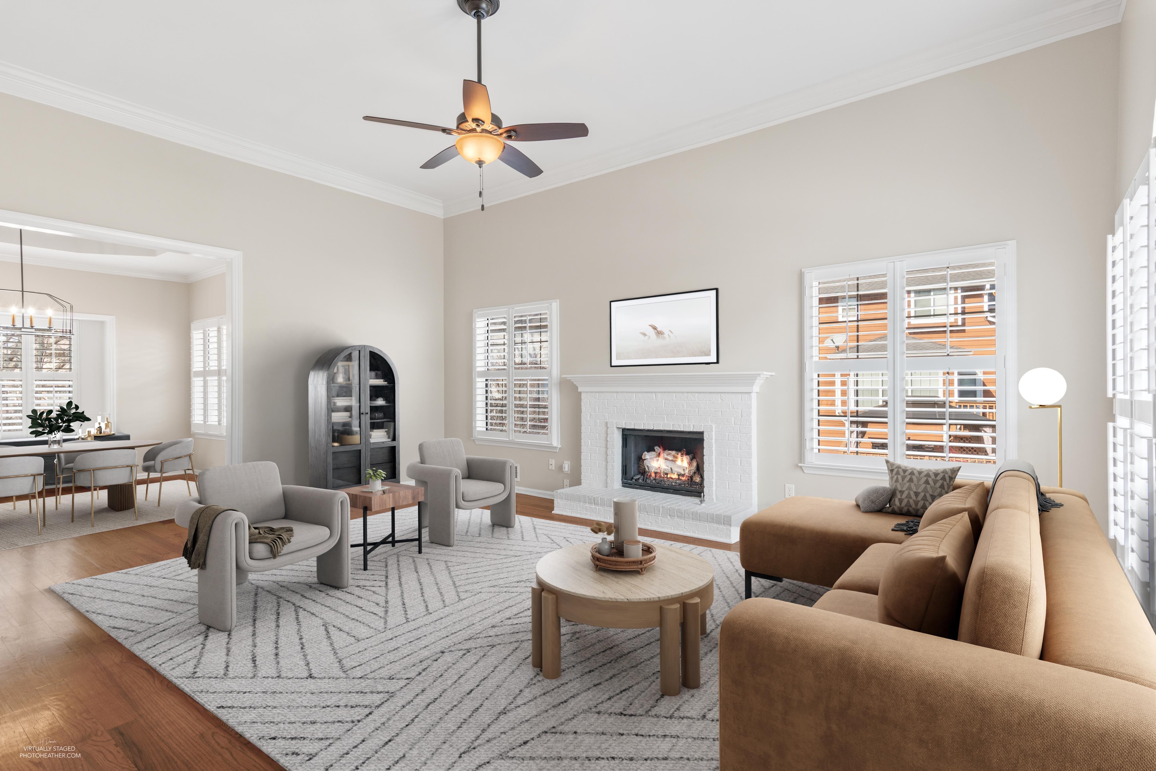 Virtually staged bedroom luxury home